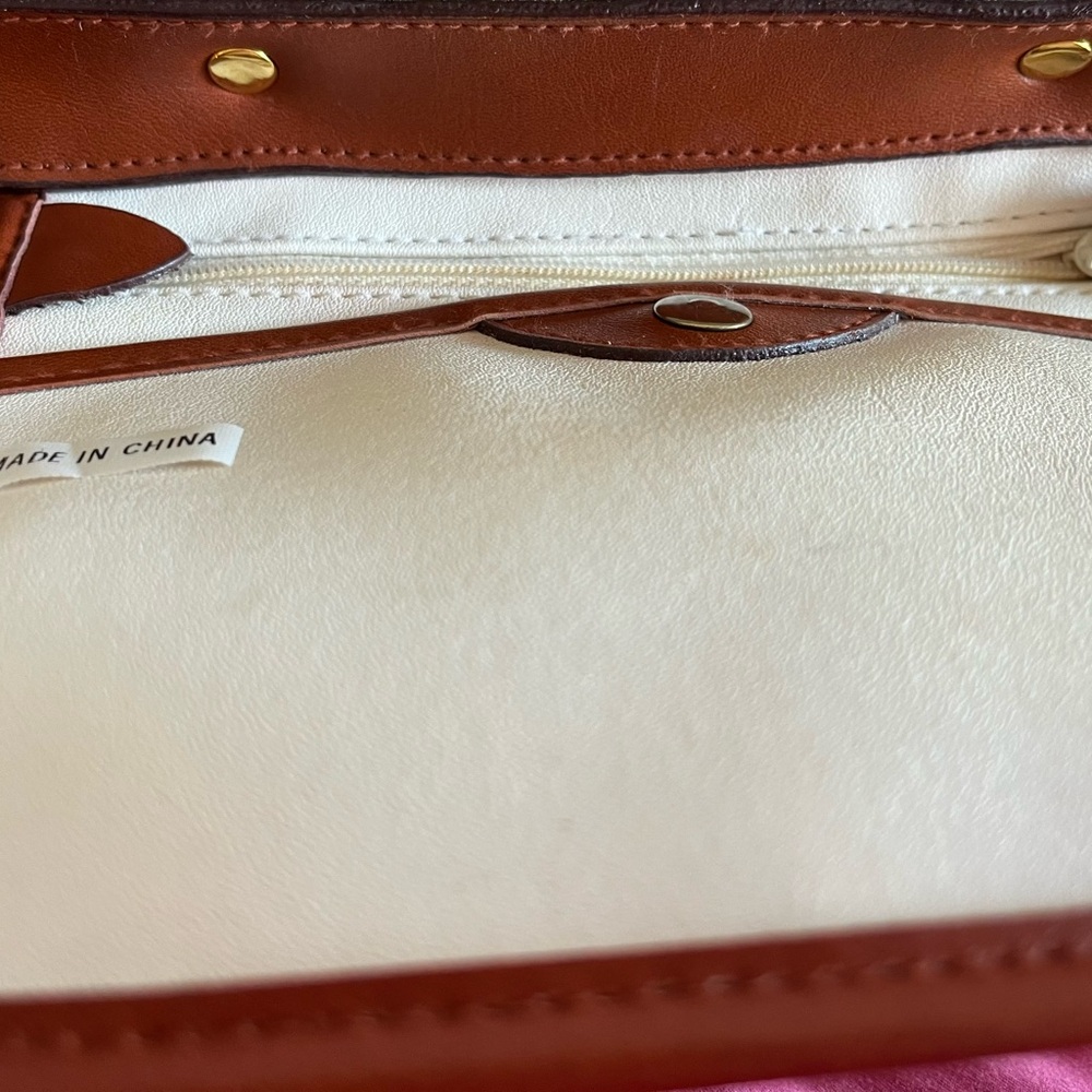 Dooney & Bourke Cream Satchel with Brown Trim - Picture 7 of 7